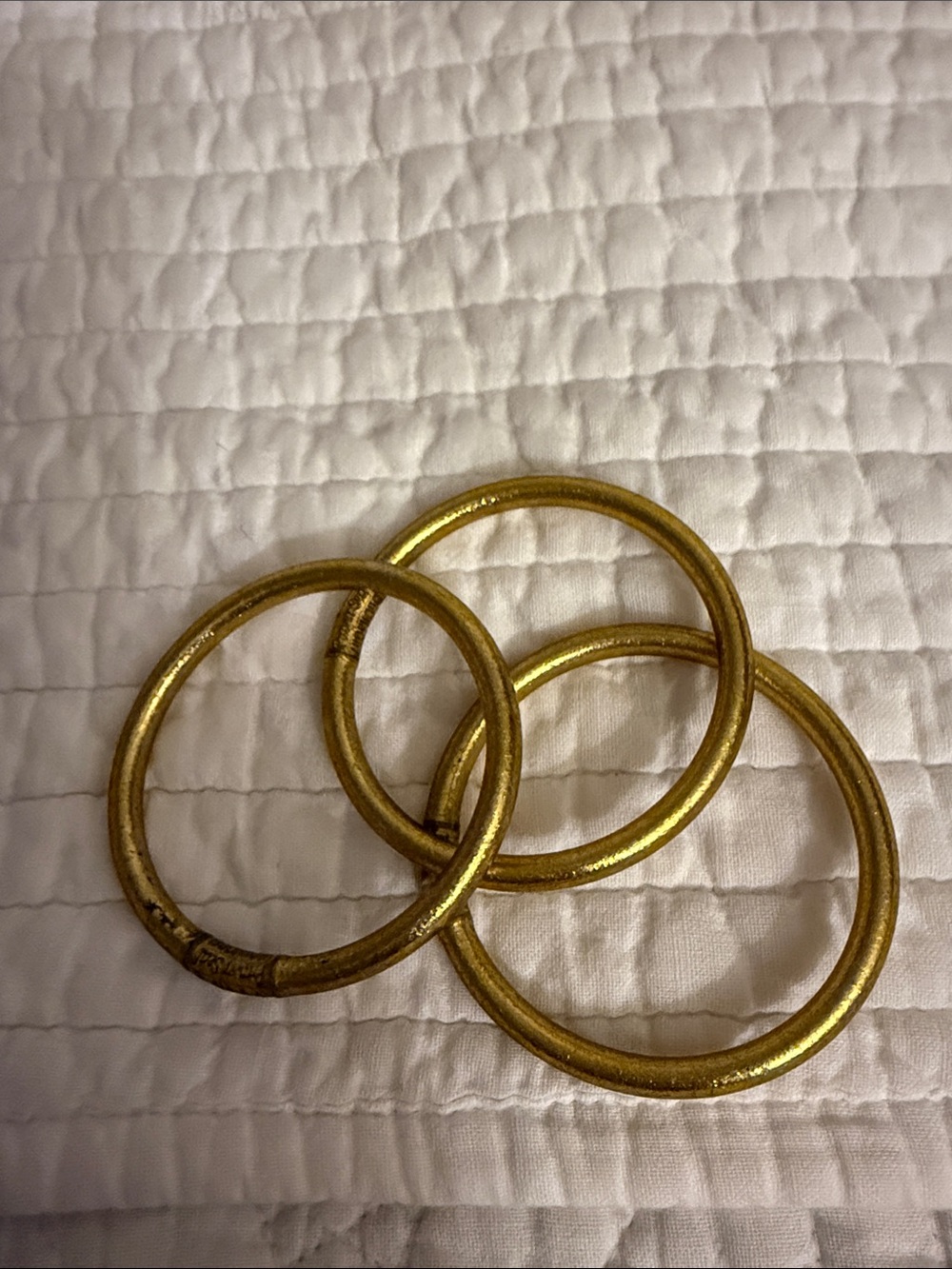 BudhaGirl Gold All weather Bangle Bracelet Set of 3 - size medium